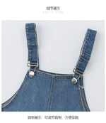 2025 summer Kids Overalls Jeans for Girls Children Denim Jumpsuit Pockets spring Teens lady miss Suspender Trousers 5 9 12 year