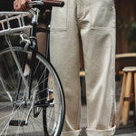 Maden Retro Cotton Seed Shell White Denim Jeans 11.2OZ Loose Straight Long Pants Cargo Pants Sweatpants Men Causal Trousers