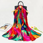 Spring Scarf Women's Luxury Design Polyester Material Smooth Scarf Soft Shawl Beach