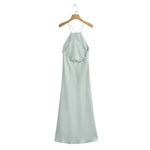 2023 Summer New Women's Dress Tanksilk-satin Feeling Sleeveless Dress 9588 Western Style Fashion