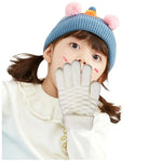 Winter Snow Children Gloves Full Finger Gloves Boys Girls Warm Mittens Thickened Knitted Gloves Hand Warmer