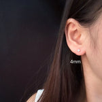 S925 solid sterling silver stud earrings with four-leaf clover ，elegant cute  small flower earrings