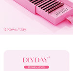 DIYDAY U-shaped YY Eyelash Extension Premium PBT Double Layer U Sahpe YY Lashes Ultra Soft Featherlight False Mink Eyelashes