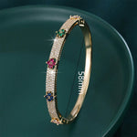 2025 New Four Leaf Flower Cube Zirconia Bracelet for Women Office Party Friends Gift    Jewelry Accessories