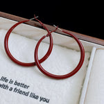 Ankela Red Big Round Hoop Earrings for Women Trendy Simple Hyperbole Geometric Circle Huggie Loop Jewelry Brincos Bijoux Gift