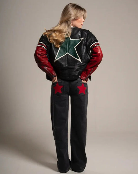 Vintage Splicing Baggy Jeans Women Clothing Street Harajuku Hip Hop High Waited Jeans Woman Casual Wide-leg Women Jeans Pants