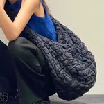Korean Style New Women's Cloud Pattern Tote Bag Large Capacity Versatile Bubble Bag Foldable Crossbody For Daily Commute