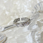 Fashion Letter X Cross Open Ring for Women Girls Clear Geometric Zircon Engagement Rings Wedding Party Jewelry