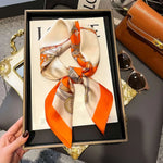 2025 Luxury Horse Print Female Silk Neck Scarf Square Hair Scarves Foulard Head Band Shawls Wraps Neckerchief Bandana Women