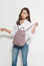 Zency Charm Women Pure White Backpack 100% Genuine Leather Anti-theft Button Elegant Female Travel Knapsack Shoulder Bag Pink