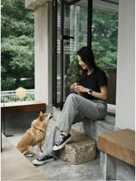 ETJ Wide-leg high-waisted jeans  women's classic everything with five pockets washed soft comfortable ultra-long jeans6045022