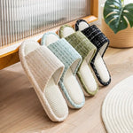 2024 New Women's Fashion Home Linen Couple Slippers Breathable Home Shoes Moisture Absorbing Anti slip Cotton Linen Slippers