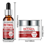Retinol Moisturizing Repair Cream and Serum Set with collagen and Vitamin E, firm and nourishing skin, gentle and non-irritating