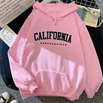 California Fashion Sweatshirts for Woman All Season Daily Casual Sporty Hooded Long Sleeve Pullover Home Outdoor Comfort Hoodies