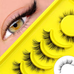 GROINNEYA Half Lashes Cat Eye Lashes Soft Natural Clear Band Lashes Natural Look Faux Mink Wispy Mink Eyelashes Makeup