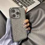 Luxury Glossy Crocodile Pattern Case For iPhone 16 15 14 13 12 11 Pro Max Plus Plating Cool Armor Shockproof Bright Color Cover