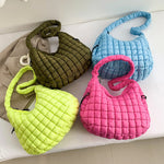 Women Stylish Commuting Bags Large Capacity Quilted Bubbles Crossbody Bag Solid Color Fashion Padded Sling Bag Messenger Bag
