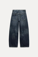 Spring 2025 New TRF Women's Loose Wide Leg Denim Jeans Multi-Color Balloon Silhouette l Waist Jeans Casual Loose Fit