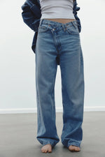 Spring New Women's High Waist Wide Leg Cotton Straight Jeans Multiple Colors 2025 Faion Ladies Premium Denim Trousers