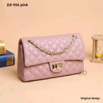 Fashionable Top Layer Cowhide Leather Chain Shoulder Bag Retro Square Buckle Cross-Border Diamond Pattern Head Cover Bag