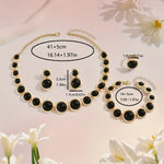 5PCS Metal Sphere Necklace Simple Luxury Resin Cord Bracelet for Women Elegant Ring Earring Post Party Accessory Vacation Gifts