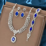 Elegant Bridal Jewelry Set Necklace Earrings with Sparkling Rhinestones Perfect for Weddings Parties