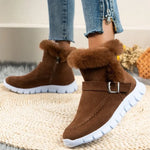 Winter Women Fur Warm Chelsea Snow Boots Casual Shoes New Short Plush Suede Ankle Boots Flats Gladiator Sport Ladies