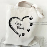 Dog Cat Paw Heart Print Handbags Women Men Harajuku Fashion Shoulder Bag Casual Funny Animal Lover Shopping Trend Cute Tote Bag