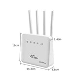 4G LTE SIM WiFi Router WiFi 6 Modem With SIM Card Slot ASR System 300Mbps 4 Antenna Booster Power Signal Mobile Wireless Router
