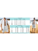 Summer Fashion Men's Suit Elegant Plant Printing Pattern Short-sleeved Lapel Shirt And Drawstring Shorts Leisure Two-piece Suit