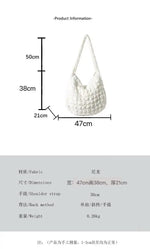2025 Niche Design Pleated Cloud Bag For Women Large Capacity Shoulder Crossbody Bag Nylon Tote Bag Ladies Handbags