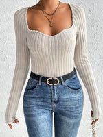 Rib knit cold wind niche design sense of autumn and winter sweater