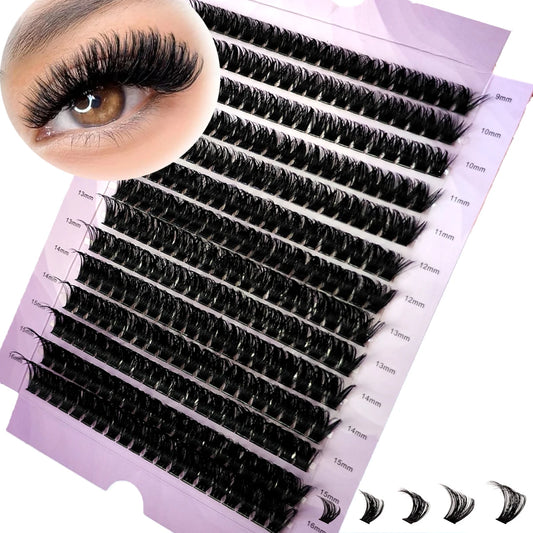 New 280Bundles 100D Cluster Eyelash Extension 9-16mm Natural Thick Style Individual Eyelashes Handmade Eyelash Bundles Mink Lash