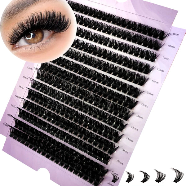 New 280Bundles 100D Cluster Eyelash Extension 9-16mm Natural Thick Style Individual Eyelashes Handmade Eyelash Bundles Mink Lash