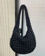 Korean Style New Women's Cloud Pattern Tote Bag Large Capacity Versatile Bubble Bag Foldable Crossbody For Daily Commute