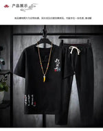 (Shirt + trousers) 2025 summer Chinese Style men shirt Cotton and linen shirts men's High quality casual shirts Two Piece M-5XL