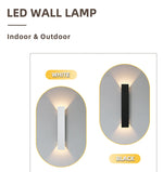 LED Black & White Wall Lamp Outdoor Waterproof Wall Lamps Strip Aluminum Wall Lights Bathroom Indoor & Outdoor Lighting Fixtures