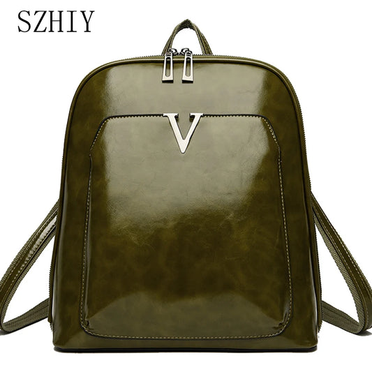 Designer Backpack Women Travel Bag Large Capacity Classic Backpack Oil Wax Leather PU Shoulder Bag Mochilas De Gran Capacidad