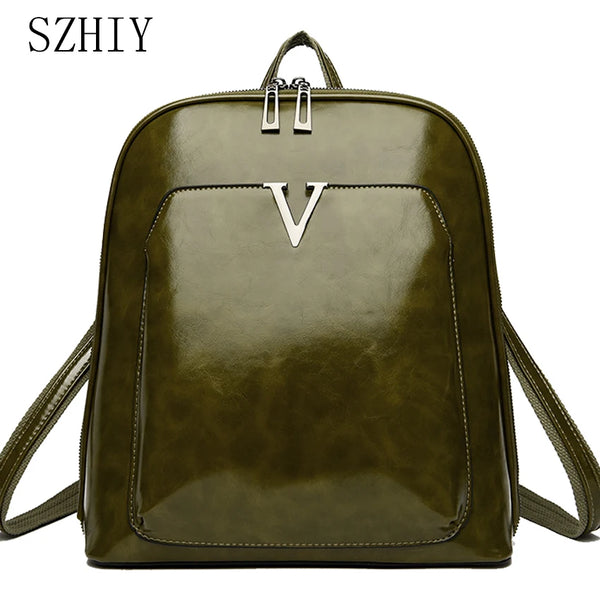 Designer Backpack Women Travel Bag Large Capacity Classic Backpack Oil Wax Leather PU Shoulder Bag Mochilas De Gran Capacidad