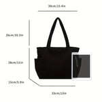 Durable Soft Corduroy Women's Casual Tote Bag Multi-Compartment Zipper Closure Commute Shoulder Bag For Women