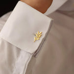Wholesale Fashion Cufflinks Stainless Steel Olive Branch Pattern Cuff Ornaments Wedding Father Husband Holiday Gifts