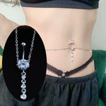 Fashion Hip Hop Waist Chains CZ Round Dangling Belly Chain Body Piercing Jewelry Piercing Belly Chain Belly Ring with Chain