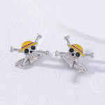 Personality Mens Skull Enamel Cufflinks Crossbones Wearing Hat Sleeve Button For Shirt Suit Tuxedo Blouse