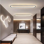 LED Modern Ceiling Light Oval Black Corridor 40/60/80CM Lamp For Bedroom Gallery Porch Living Room Hotel Indoor Lighting Fixture