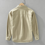 2024 Autumn New Solid color  shirt for Men Cotton Long Sleeve Japan Style Shirts Oversize  Clothing casual fashionable Red M-3XL