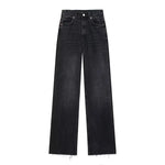 Spring 2024 Women's High Waist Wide Leg Jeans Slimming Versatile Long Pants Straight Cut Denim Trousers for Ladies