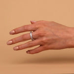 Shevalues Women 14K Gold Plated Rings Oval Cubic Zirconia Love Ring Eternity Ring Stackable Rings for Women Gift Popular Jewelry