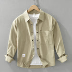 2024 Autumn New Solid color  shirt for Men Cotton Long Sleeve Japan Style Shirts Oversize  Clothing casual fashionable Red M-3XL