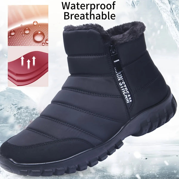 Men's sneakers Warm Cotton Zipper Snow Ankle Boots, casual shoes designer shoes Waterproof Snow Boots free shiping shoe