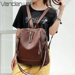 Brand Luxury Backpacks Soft Leather Waterproof Bagpack Preppy Style Young Student Bags Multifunction Mochilas Feminina Sac A Dos